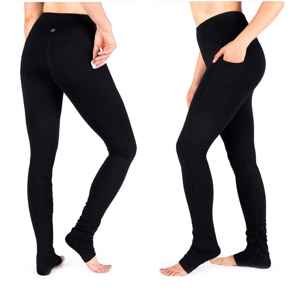 Yogipace Women's 34" High Waisted Goddess Extra Long Yoga Over The Heel Leggings